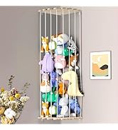 Blingbin Stuffed Animal Storage, Wood Corner Plush Toys Holder, Length Adjustable Hammock Hanging...