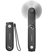 SWEETFULL Portable Handheld Mini Fan with LED Display, 3-in-1 Personal Foldable USB Rechargeable ...