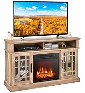 ARLIME 48 Inch Electric Fireplace TV Stand, Fireplace Heater with Mantel, 18 Inch Fireplace Inser...