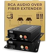 Multimode RCA Audio Over Fiber Converter | Extender Kit: 2 Channel Audio to Fiber MM Optical Medi...