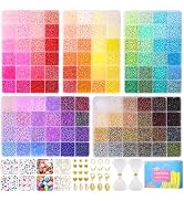 Funtopia 3mm 37000pcs+ Seed Beads for Jewelry Making, 120 Colors Small Glass Beads for Bracelets,...