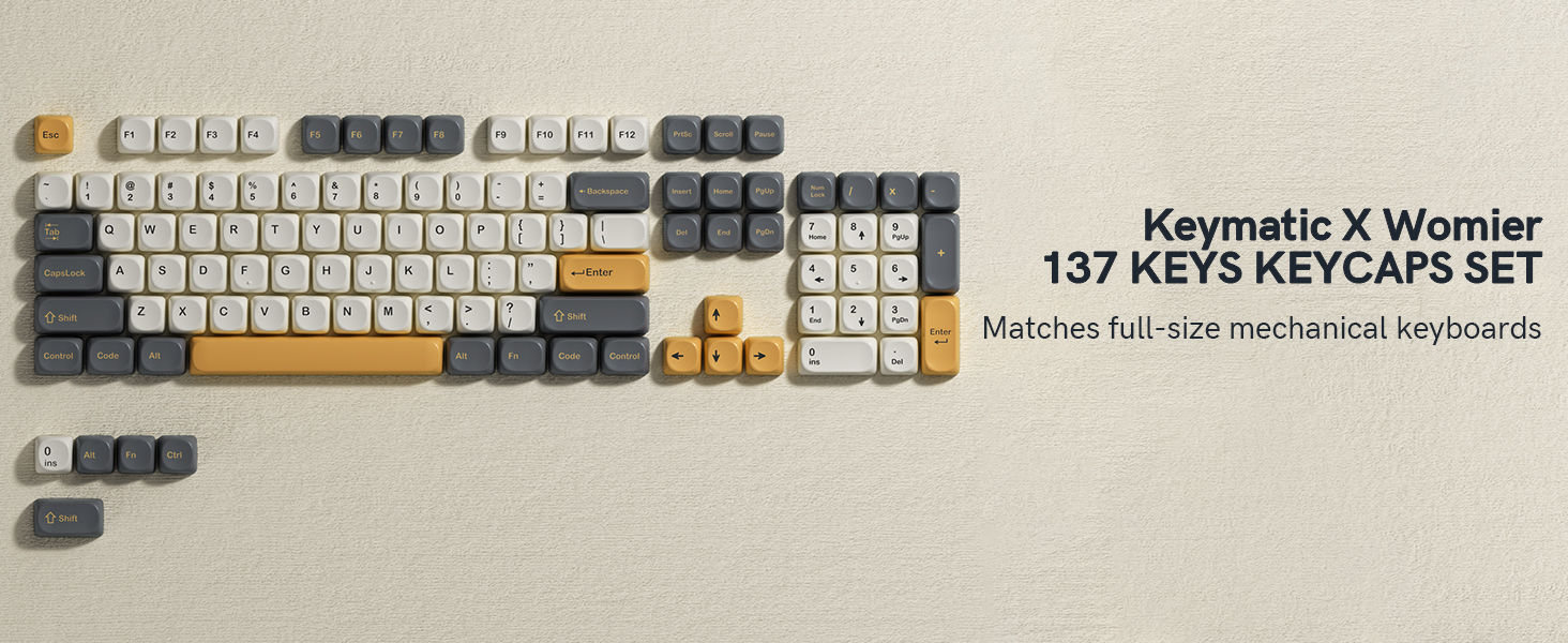 Keymatic 137 Double Shot PBT Keycaps Set