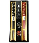 Premium Japanese Chopsticks Reusable with Chopsticks Rest Set of 2 Pairs[ Made in Japan ] Traditi...