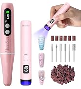 MelodySusie PC90G Cordless Nail Drill &amp; P-Art01R Handheld UV Lamp, Starter Kit for Manicure, Acry...