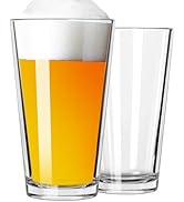 Baalaka Beer Glasses 16 oz, Pint Glasses Set of 2, Pilsner Beer Glasses, Wheat Beer Glasses, Glas...