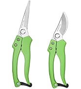 WORKPRO Garden Clippers, 2 Pcs Flower Scissors Include 8" Bypass Pruner and 8.5'' Straight Blade ...