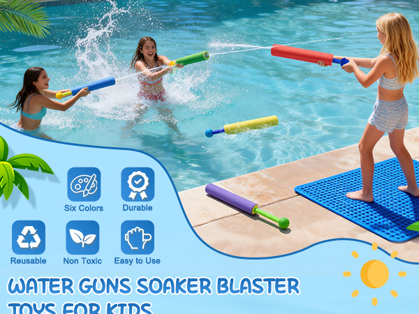 water gun blaster super soaker toys foam bulk squirt guns pool toys for kids ages 4-8 8-12