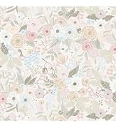 Ismoon Peel and Stick Wallpaper Floral Boho Pink Wallpaper Watercolor Leaf Flowers Contact Paper ...