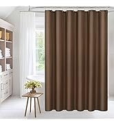 MitoVilla Brown Shower Curtain Liner for Rustic Vintage Bathroom Decor, Waterproof Fabric Shower ...