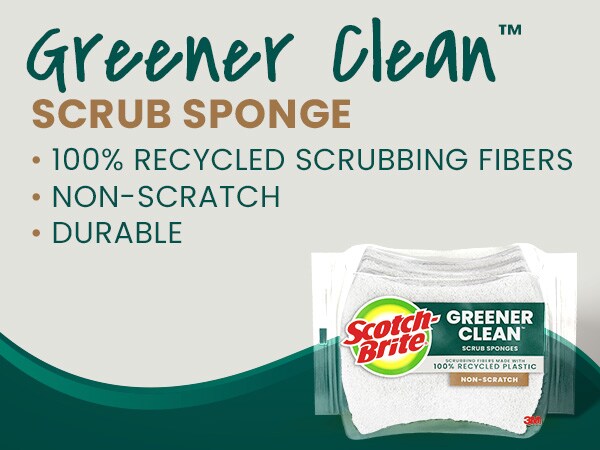 Greener Clean Non-Scratch Scrub Sponge: Recycled Content; Durable; Non-Scratch