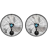 Tornado 2 Pack 16 Inch Pro Series Oscillating Wall Mount Fan -High Velocity Heavy Duty Metal Wall...