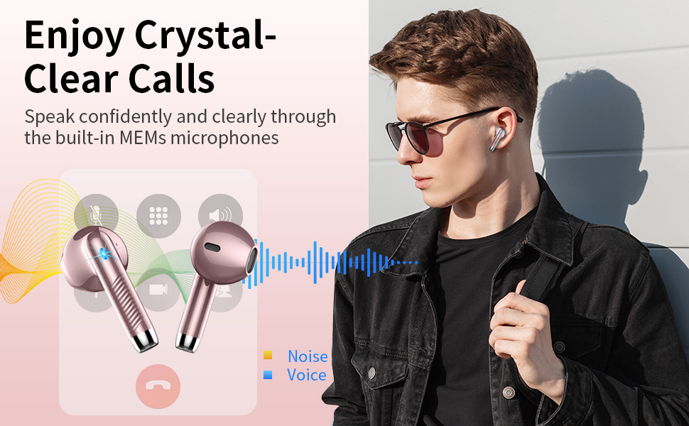 a man wearing sunglasses and a black jacket with a pair of sunglasses and a pair of earphones