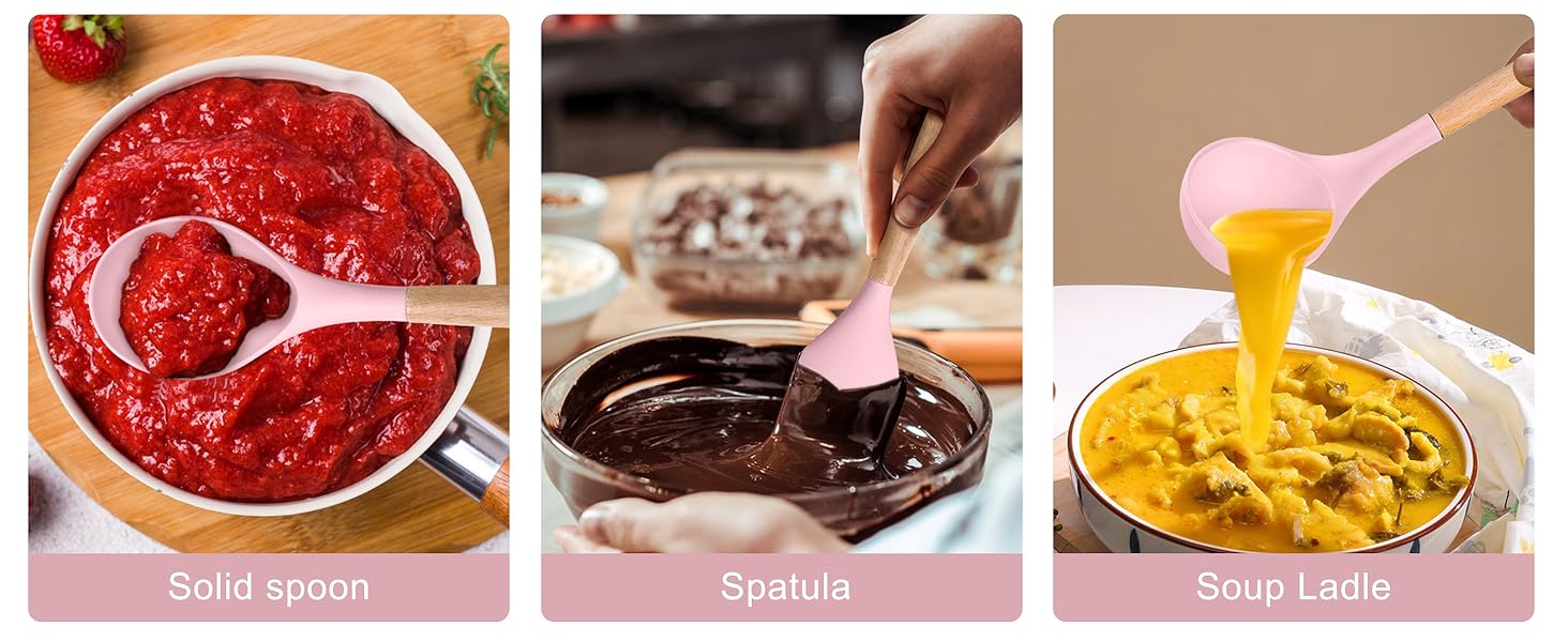 silicone utensils set for cooking