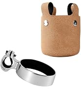 Foelony Bike Cup Holder, Aluminum Alloy Cycle Handlebar Insulation Bottle Holder with Leather Cas...