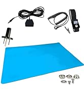 Static Care ESD Compliant Mat Workstation Kit - 16"x24"x.060", Wrist Strap Set, Ground Cord, Univ...