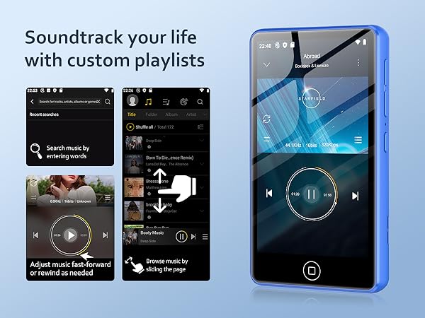Soundtrack your lifewith custom playlists