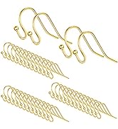 14K Gold Plated Earring Hooks, [200 PCS /100 Pairs] Hypo-allergenic Ear Wires Fish Hook Earrings ...