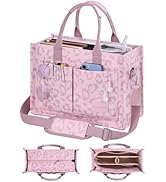 FIORETTO Canvas Tote Bag for Women with Zipper Closure &amp; Individual Compartments for Work College...