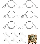 Picture Hanging Kit – Picture Rail Hooks with 6 of Each White Rail Hooks, 72 Inch Invisible Loop ...