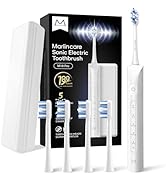 Marlincare Electric Toothbrush for Adults, Rechargeable Sonic Travel Toothbrush Teens with 4 Brus...