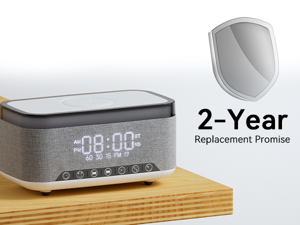 Wireless Charging Alarm Clock Speaker