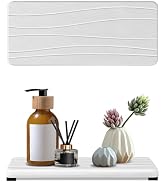2PCS Water Absorbing Stone Tray, Fast Drying Stone Sink Tray, Water Absorbent Diatomite Tray, Sto...