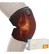 Heating Pad for Knee Cordless, Heated Knee Brace with 3000mAh Battery, Heated Knee Wrap for Arthr...