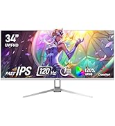 Gawfolk 34 Inch IPS Ultrawide 120Hz Gaming Computer Monitor, 21:9 UWFHD (2560x1080) PC Screen, 12...