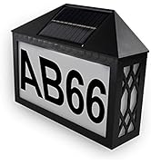 Solar House Numbers Light Address Plaque: Solar Powered LED Light Address Number Signs IP65 Water...