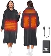 VOFUOTI MAX Wearable Heated Blanket,Cordless Electric Blanket with 16000mAh Battery,Heated Robe O...