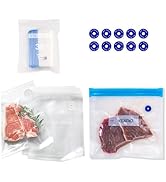VICARKO 30 Vacuum Zipper Bags, Vacuum Sealer Bags, Food Storage, Reusable Bags, with Double Layer...
