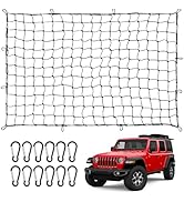 Reniteco 4'x 6' Cargo Net for Pickup Truck Bed Stretches to 8'x 12', Small 4