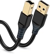 HP Printer Cable 6ft, Square USB A to USB B Cable for Printer/Scanner Epson, HP, Canon, Brother, ...