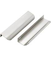 Ravinte 6 Pack Cabinet Handles Finger Edge Pulls 150mm/5.9 inch Silver Drawer Edge Pulls Brushed ...