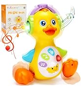 Tsomtto Baby Musical Light Up Duck Toy, Baby Toys 0-3-6-9-12 Months Dancing Crawling Tummy Time T...
