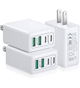 USB C Wall Fast Charger Block, 3Pack 40W 4-Port Type C Charger Fast Charging Blocks PD Power Adap...