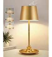 Cordless Table Lamp Rechargeable, Battery Operated LED Table Lamps, Adjustable Height Touch Wirel...