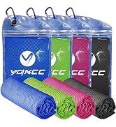 YQXCC 4 Pack Cooling Towels (47"x12"), Ice Cool Neck Towel, Soft Breathable Microfiber for Yoga, ...