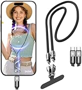 Ephoou 2 in 1 USB-C Phone Lanyard Cable, 240W Fast Charging &amp; Data Transfer Strap, Crossbody Type...
