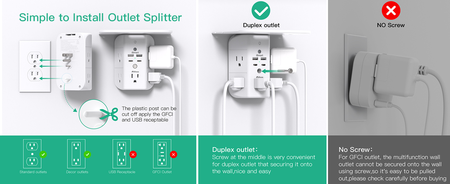 Wall Outlet Extender with Shelf