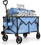 Gonex 38''L Collapsible Foldable Wagon Cart with 360lbs Weight Capacity,220L Folding Utility Gard...