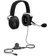 HELETUL Walkie Talkie Real Noise Cancelling Reduction Earmuffs Headset, NRR 26dB,Boom Mic,U94 PTT...