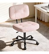 DUMOS Home Office Desk Chair - Ergonomic Armless PU Leather Computer Rolling Task Chair,with Comf...