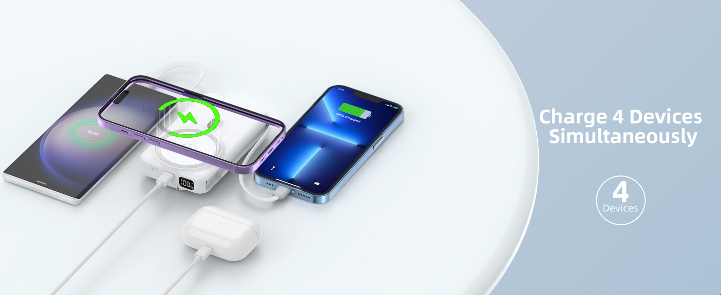 10000mah portable charger with cables ac plug