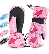 West Biking Kids Ski Mittens, Waterproof Snow Insulated Mittens Toddler Winter Ski Snow Gloves wi...