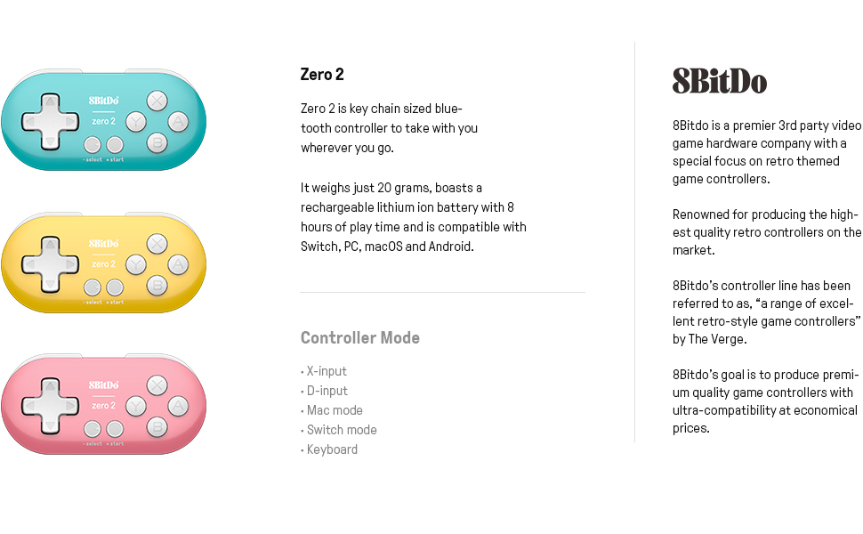 Bluetooth Gamepad Keychain Sized Mini Controller for Switch, Windows, Android, macOS &amp;amp; Raspberry Pi