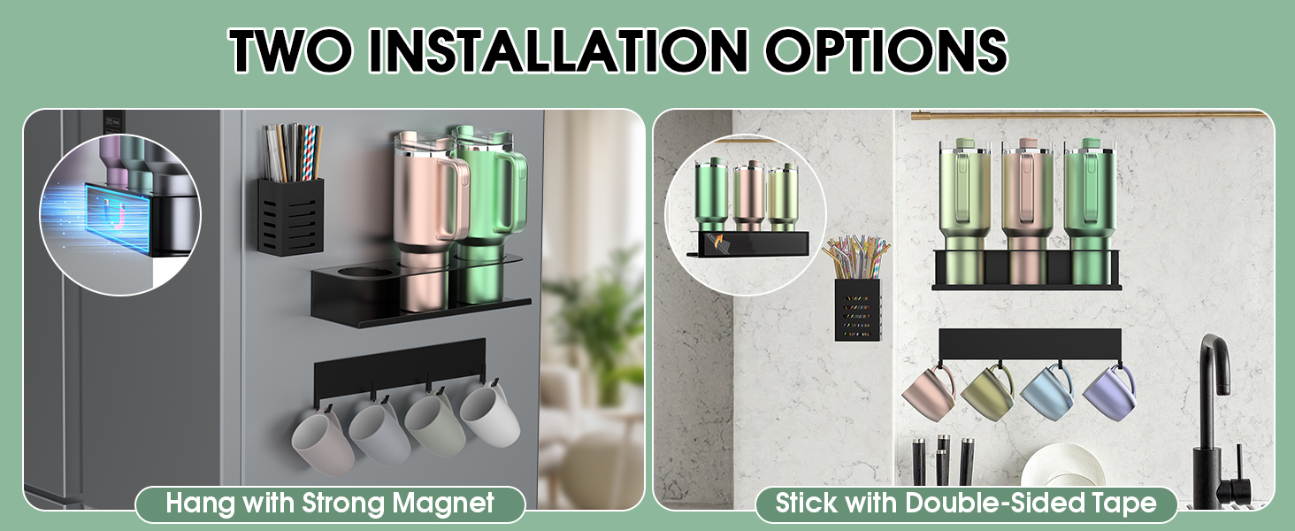 Magnetic Stanley Cup Organizer Water Bottle Holder for Stanley