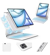 Keyboard Case for iPad Air 13 inch (M3 2025/M2, 2024),iPad Pro 12.9 inch (3/4/5/6th Gen),Easy-Set...
