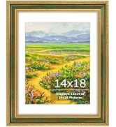 Golden State Art,14x18 Ornate Picture Frame with White Mat for 11x14 Photo or Display 14 x 18 Pri...