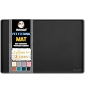 MateeyLife Silicone Cat &amp; Dog Food Mat for Floors Waterproof, Anti-Slip Dog Bowl Mats for Food an...